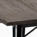 juego 4 sillas vintage mesa de comedor 80 x 80 cm madera metal burton black 