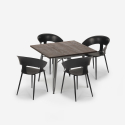 juego mesa cuadrada 80 x 80 cm Lix industrial 4 sillas diseño moderno reeve Precio