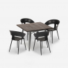 juego mesa cuadrada 80 x 80 cm industrial 4 sillas diseño moderno reeve Precio