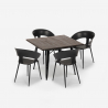 juego 4 sillas diseño mesa cuadrada 80 x 80 cm Lix industrial reeve black Elección