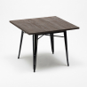 juego 4 sillas diseño mesa cuadrada 80 x 80 cm Lix industrial reeve black 
