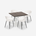 Juego de comedor 80 x 80 cm madera metal 4 sillas diseño Reeve White Elección