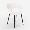 Juego de comedor 80 x 80 cm madera metal 4 sillas diseño Reeve White Compra