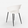 Juego de comedor 80 x 80 cm madera metal 4 sillas diseño Reeve White 