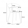 Juego de comedor 80 x 80 cm madera metal 4 sillas diseño Reeve White 