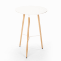 Juego mesa redonda 60 cm 2 taburetes diseño escandinavo Ojala Light 