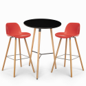 Juego 2 taburetes diseño mesa alta 60 cm redonda negro Ojala Dark Modelo