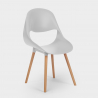 Juego 4 sillas mesa cuadrada blanco 80 x 80 cm diseño escandinavo Dax Light Precio