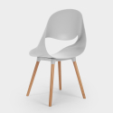 Juego 4 sillas mesa cuadrada blanco 80 x 80 cm diseño escandinavo Dax Light Coste