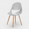 Juego 4 sillas mesa cuadrada blanco 80 x 80 cm diseño escandinavo Dax Light Coste