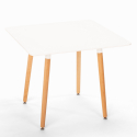 Juego 4 sillas mesa cuadrada blanco 80 x 80 cm diseño escandinavo Dax Light 
