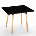Juego mesa negra 80 x 80 cm cuadrada 4 sillas diseño escandinavo Dax Dark 