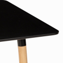 Juego mesa negra 80 x 80 cm cuadrada 4 sillas diseño escandinavo Dax Dark 