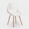 Juego mesa blanca redonda 100 cm diseño escandinavo 4 sillas Midlan Light Elección