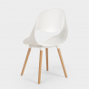 Juego mesa blanca redonda 100 cm diseño escandinavo 4 sillas Midlan Light Modelo