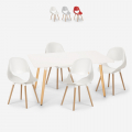 Juego mesa rectangular 80 x 120 cm 4 sillas diseño escandinavo Flocs Light Promoción
