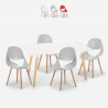 Juego mesa rectangular 80 x 120 cm 4 sillas diseño escandinavo Flocs Light Venta