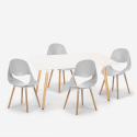 Juego mesa rectangular 80 x 120 cm 4 sillas diseño escandinavo Flocs Light Catálogo