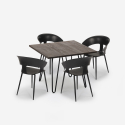 Juego 4 sillas diseño moderno mesa 80 x 80 cm industrial restaurante cocina Maeve Dark Elección