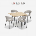 Juego mesa cocina 80 x 80 cm industrial 4 sillas diseño moderno Maeve Light Promoción