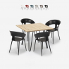 Juego mesa cocina 80 x 80 cm industrial 4 sillas diseño moderno Maeve Light Descueto