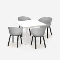 Juego 4 sillas polipropileno metal mesa 80 x 80 cm cuadrada Krust Light Modelo