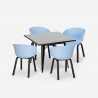 Juego mesa cuadrada 80 x 80 cm metal 4 sillas diseño moderno Krust Dark Elección