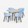 juego mesa comedor cuadrada 80 x 80 cm Lix 4 sillas diseño moderno krust Elección