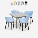 juego mesa comedor cuadrada 80 x 80 cm Lix 4 sillas diseño moderno krust Venta