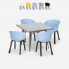juego mesa comedor cuadrada 80 x 80 cm Lix 4 sillas diseño moderno krust Venta