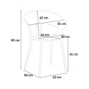 Juego 4 sillas diseño moderno mesa comedor 120 x 60 cm industrial Sixty 