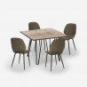 Juego mesa cocina 80 x 80 cm industrial 4 sillas diseño polipiel Wright Catálogo