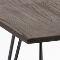 Juego bar cocina mesa 80 x 80 cm industrial 4 sillas diseño polipiel Wright Dark Medidas