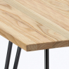Juego 4 sillas diseño polipiel mesa madera metal 80 x 80 cm Wright Light 