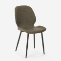Juego 4 sillas diseño polipiel mesa madera metal 80 x 80 cm Wright Light Coste