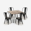 juego 4 sillas estilo Lix vintage mesa cocina 80 x 80 cm industrial hedges Precio