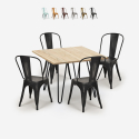 juego mesa bar cocina 80 x 80 cm metal madera 4 sillas vintage Lix hedges light Rebajas