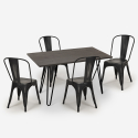 juego mesa comedor 120 x 60 cm madera metal 4 sillas vintage weimar Precio