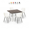 conjunto mesa cuadrada 80 x 80 cm cocina bar 4 sillas diseño howe light Promoción