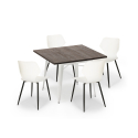 conjunto mesa cuadrada 80 x 80 cm cocina bar 4 sillas diseño howe light Elección