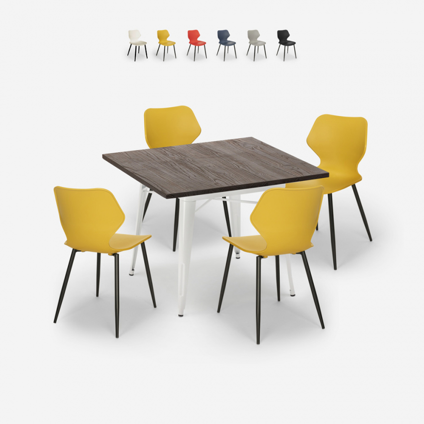 conjunto mesa cuadrada 80 x 80 cm cocina bar 4 sillas diseño howe light Oferta conjunto mesa cuadrada 80 x 80 cm cocina bar 4 sillas diseño howe light Oferta