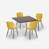 conjunto mesa cuadrada 80 x 80 cm cocina bar 4 sillas diseño howe light Características
