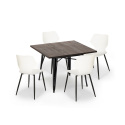 conjunto 4 sillas polipropileno mesa Lix 80 x 80 cm cuadrada metal howe dark Modelo