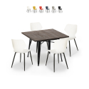 conjunto 4 sillas polipropileno mesa Lix 80 x 80 cm cuadrada metal howe dark Venta