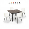 conjunto 4 sillas polipropileno mesa 80 x 80 cm cuadrada metal howe dark Venta
