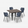 conjunto 4 sillas polipropileno mesa 80 x 80 cm cuadrada metal howe dark Características