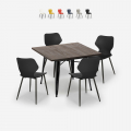 conjunto 4 sillas polipropileno mesa Lix 80 x 80 cm cuadrada metal howe dark Promoción