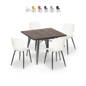 conjunto bar cocina mesa cuadrada 80 x 80 cm Lix 4 sillas diseño moderno howe Venta