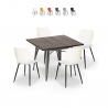 conjunto bar cocina mesa cuadrada 80 x 80 cm 4 sillas diseño moderno howe Venta
