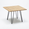 Conjunto mesa cuadrada estilo industrial 80 x 80 cm 4 sillas diseño Sartis Light 